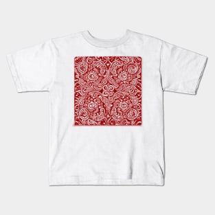 Paisley Print - Crimson Aesthetic Kids T-Shirt